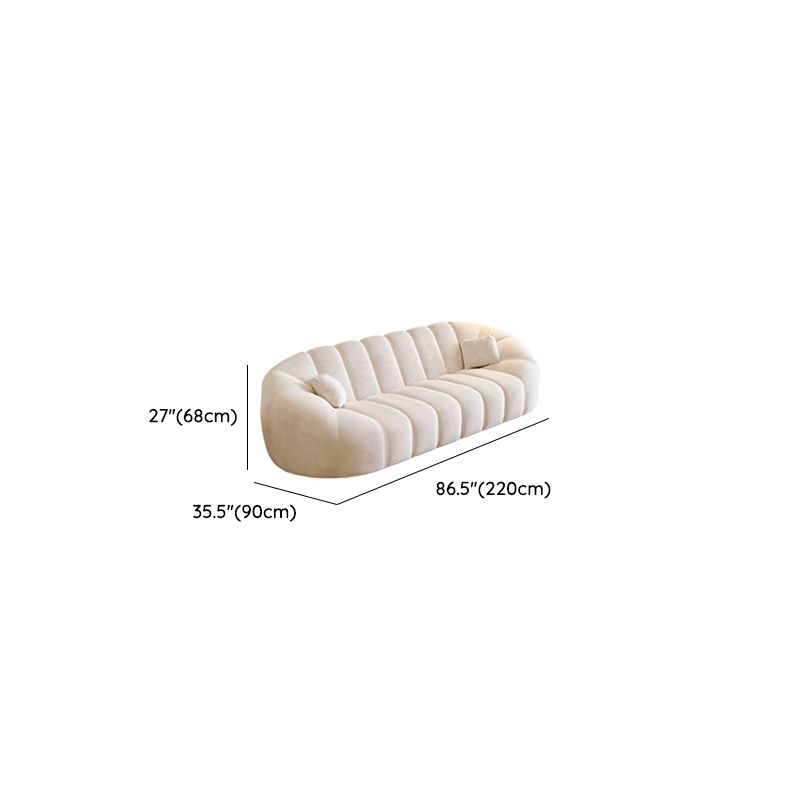 Modish Solid Color Scratch-durable Standard Sofa/Single Sofa/Loveseat in Chalk, 4-seater/5 Person/Seats 3 with 2 Pillows