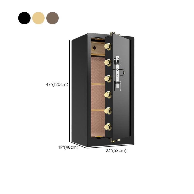 Steel Security Safe with Lockable Mechanism, Keys, and Shelves