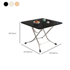 Silver Composite Wood Dining Table with Crossed Legs, Scratch-proof and Foldable Square Top for 2-seater