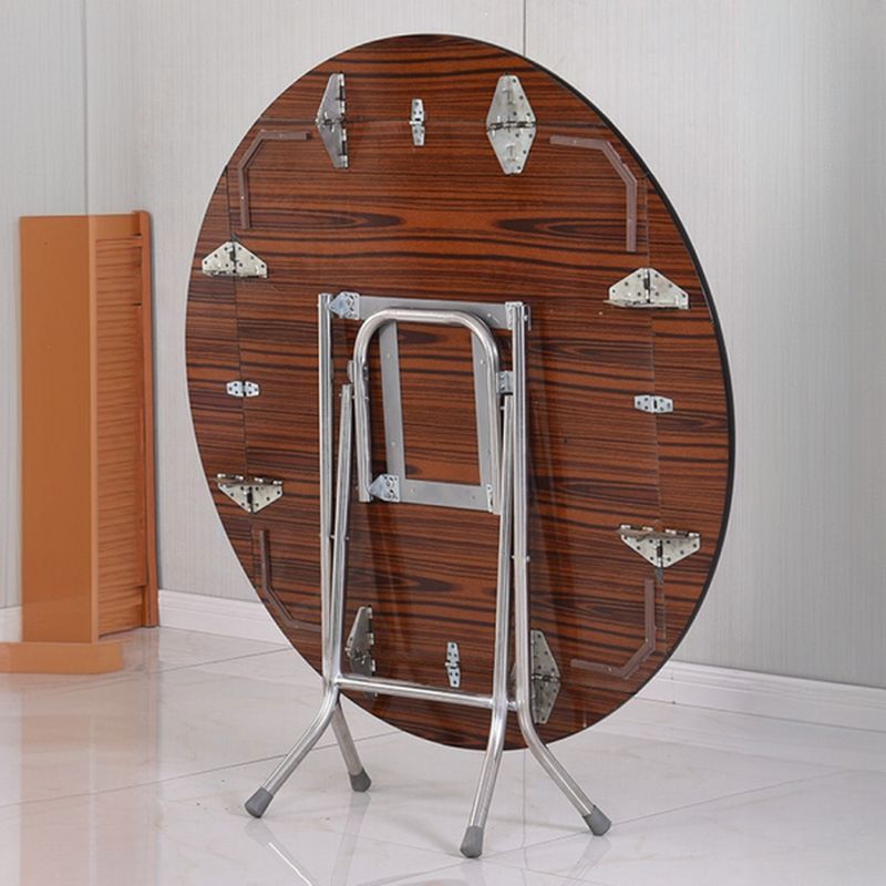 Veneer Dining Table with Crossed Legs, Leaf Included, Scratch-proof, Foldable, Seating for 4/2-seater