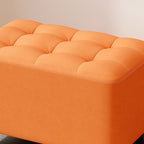 Modish Solid Color Accent Stool in Dove Grey/Sage/Tan with Legs, Button-tufted Upholstered Seat