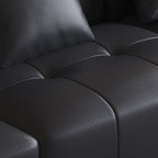Contemporary Modern Solid Color Stain Resistant Standard Sofa in Ink with Arm, Seats 7/4-seater/6-seater, and 2 Pillows