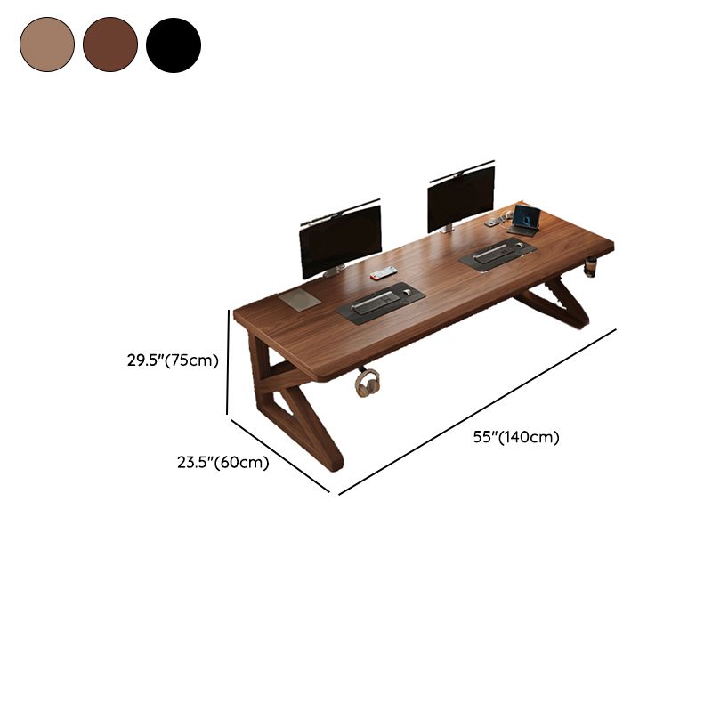 Gaming Computer Desk in Minimalist Style with Crack Resistant Sled Base and Independent Structure Featuring Wire Management in Solid Wood