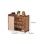 Art Deco Bambusa Rectangle Brown Shoe Rack with 6 Shelves for 11-20 Pairs in Drawing Room