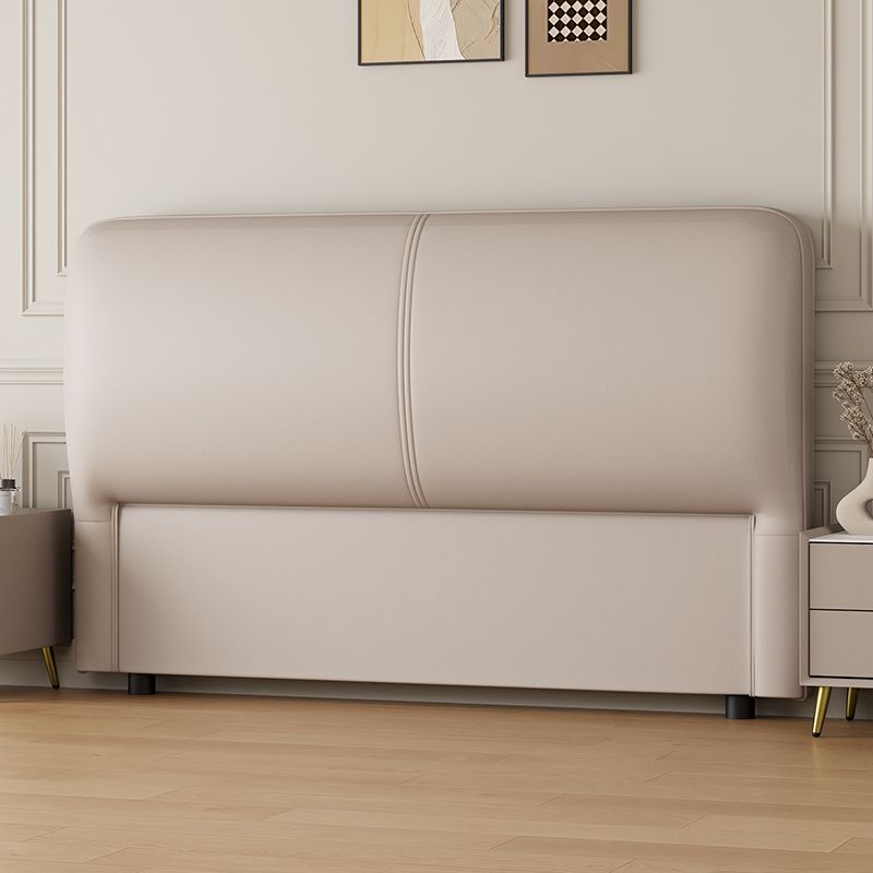 Trendy Panel Headboard in Natural Wood with No Distressing, Rectangle Shape for King/Queen/Full Bed, Sponge Upholstery Fill, Standard Height
