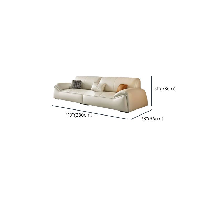 Contemporary Modern Solid Color Stain Resistant Standard/Single Sofa in Off-White, Seats 3/6/5 with 3/1 Pillows