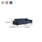 Drawing Room Standard Sofa with Flannel Upholstery in Gray/Rose/Cerulean and Armrest