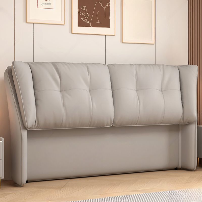 Trendy Wingback Headboard with No Distressing, Piled Tufted Rectangle Design for Queen/Full Bed, Featuring Sponge Upholstery and Standard Height