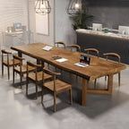 Modern Dining Room Set 1/4/9 Pcs Solid Wood Dining Set with Rectangle Table
