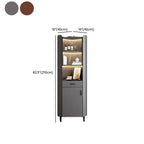 Damp-proof Scratch-immune Accent Cabinet with 1 Exterior Shelf, Glazed Door, Storm Gray Top, Soft Close Drawer, and Stain Resistant
