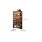 Charcoal Simplistic Bambusa Flooring Curio Cabinet with Sealed Cabinet, 2 Shelves/3 Shelves/4 Shelves, 2 Doors/3 Doors/4 Doors