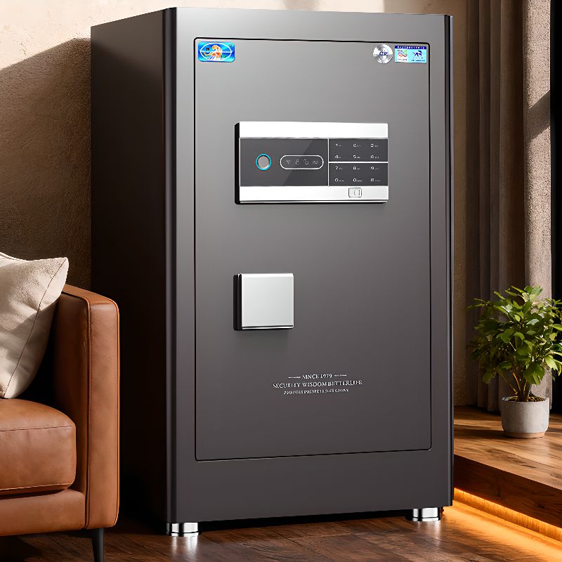 Steel Security Safe with Battery, Pry Resistant Durability, Lockable, Keys, Interior, and Shelves