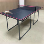 Indoor Composite Wood Ping Pong Table with Ink/Rose/Cerulean Top and Included Table Tennis Paddle