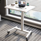 Trendy Engineered Wood Laptop Cart with Flexible Height, Casters, and 4/5/2 Outlets