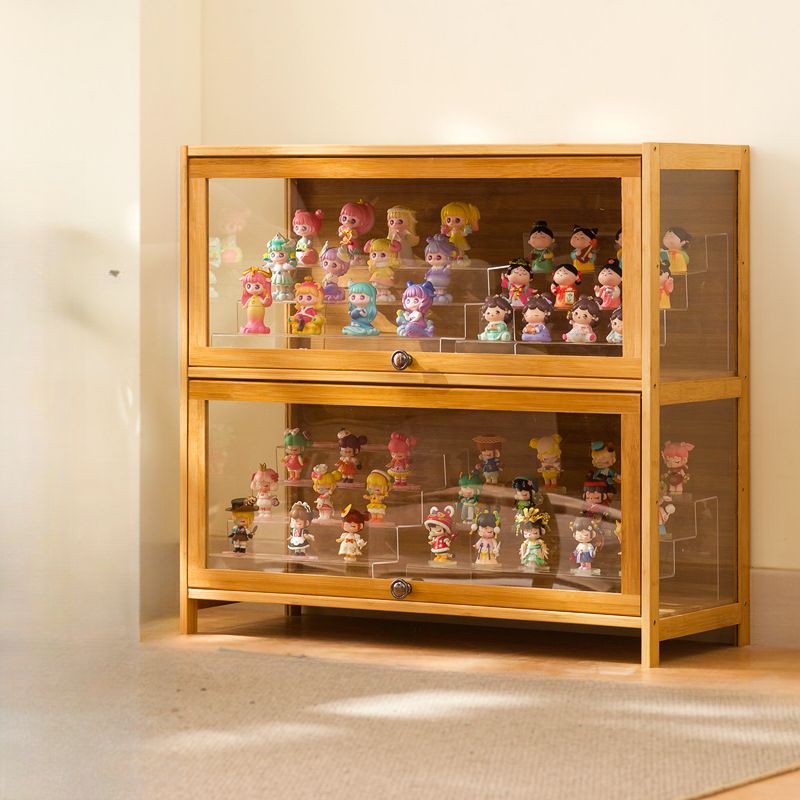 Bambusa Flooring Curio Cabinet with Stockroom, 4 Cabinets/3 Cabinets/2 Cabinets, 4 Shelves/3 Shelves/2 Shelves, 4 Doors/3 Doors/2 Doors