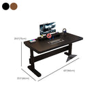Casual Adjustable Height Standing Desk with Bend-resistant Trestle Base, Manual Height Adjustment, Ink/Chalk/Light Brown Top, Self-supporting