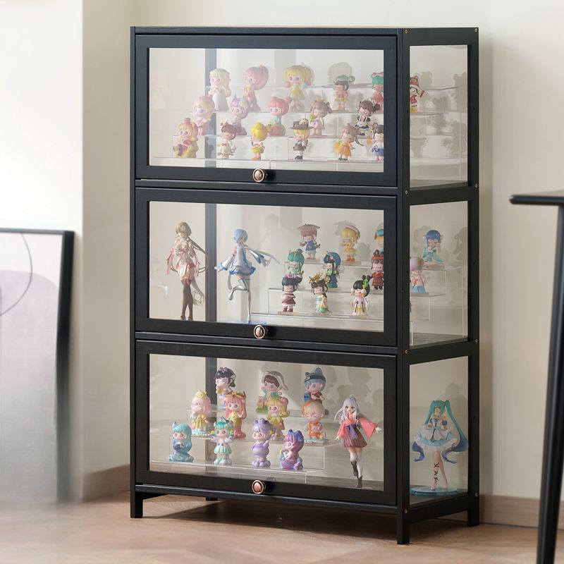 Bambusa Flooring Curio Cabinet with Stockroom, 4 Cabinets/3 Cabinets/2 Cabinets, 4 Shelves/3 Shelves/2 Shelves, 4 Doors/3 Doors/2 Doors