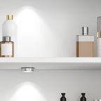 Pale Wood Finish Display Stand with Stockroom, 5 Shelves, Sealed Cabinet, Independent and Encased with Flush Overlay