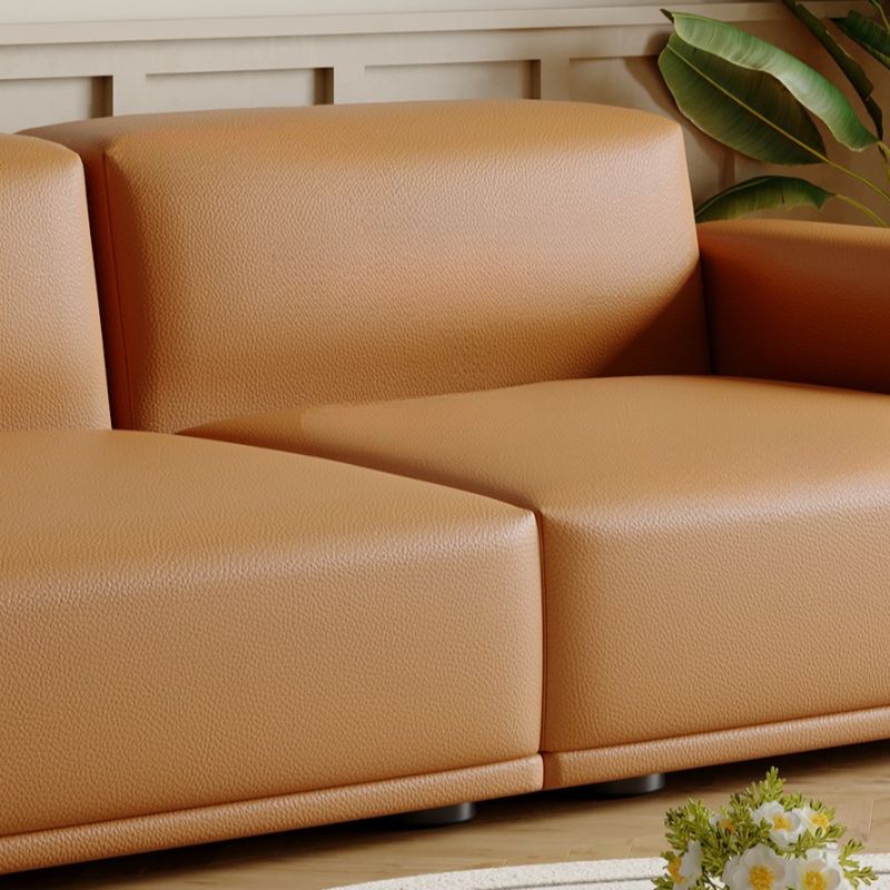 Modish Solid Color Stain Resistant Standard Sofa in Light Gray/Rose/Amber Color, 3-seater/4-seater/5 Person with 2 Pillows