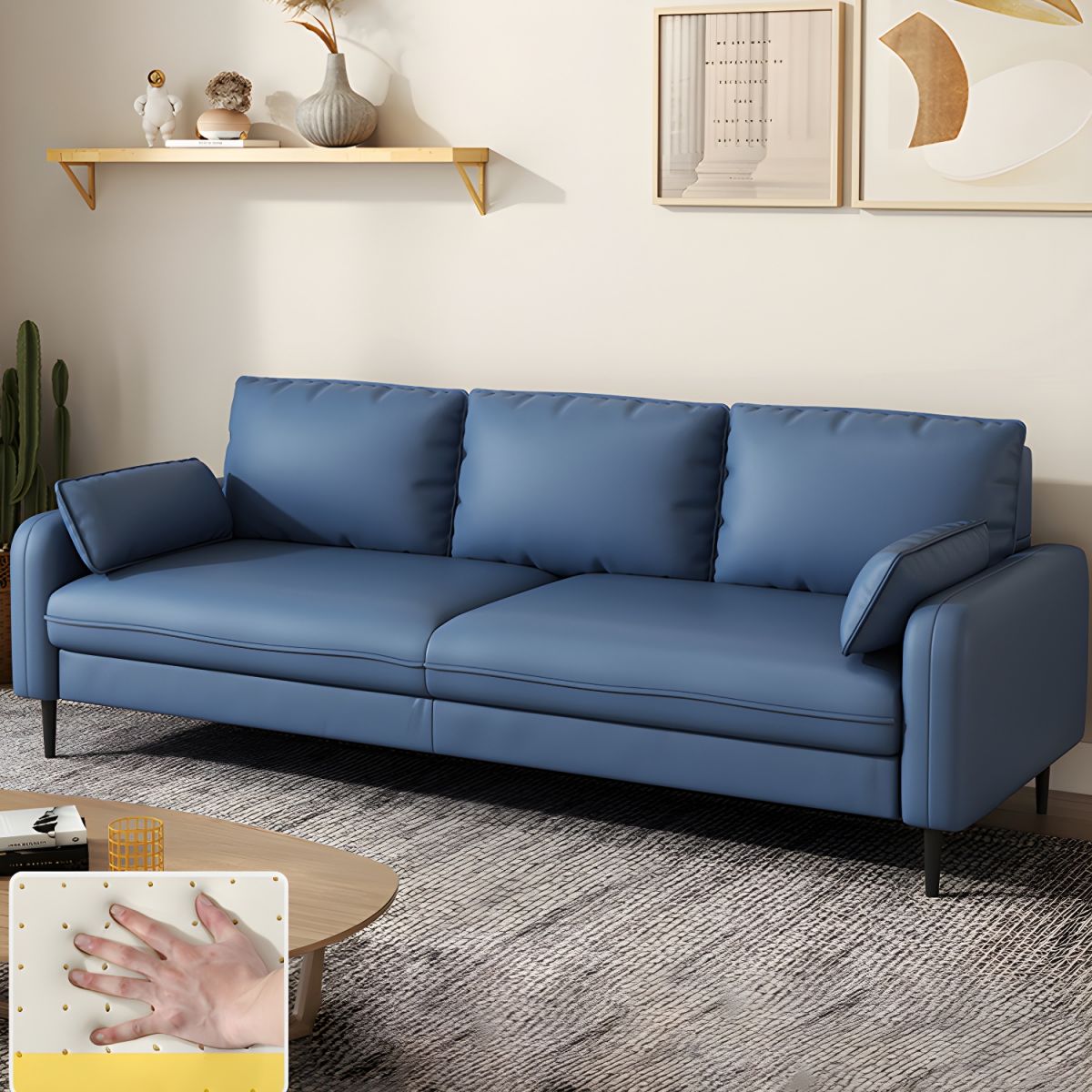 Modern Pillow Back Sofa with Storage Not Included for 35-40 Women