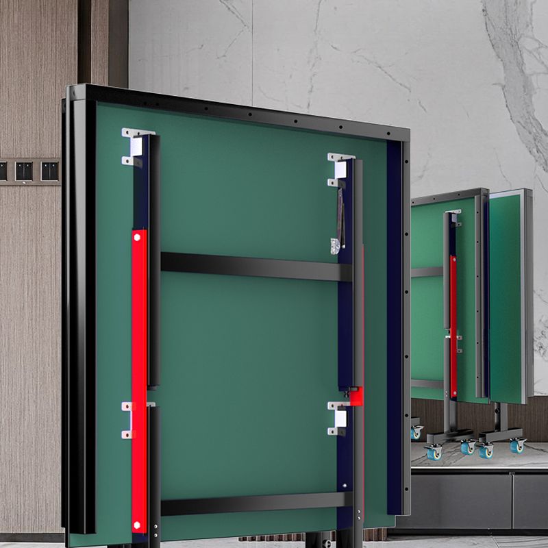 Versatile Indoor and Outdoor Ping Pong Table with Olive Green Synthetic Laminate Top and Included Table Tennis Paddle