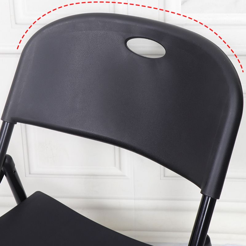 Solid Color Side Chair with Exposed Back, Foldable Metal Frame, 1 Chair Compatible with Tile Flooring