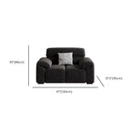 Modish Solid Color Water Resistant/Stain Resistant Standard Sofa/Single Sofa in Midnight Black, Seats 5/4/3 with 3/2/1 Pillows