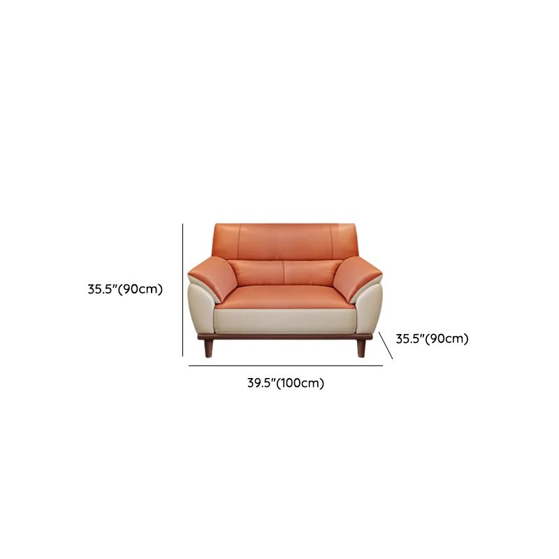 Tear Resistant Standard Sofa in White/Citrus Color Leather