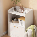 Modern Simple Style Narrow Sideboard with Hutch, 2 Shelves, Engineered Wood Countertop, and 2 Doors