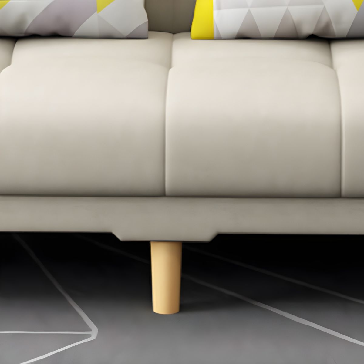 Square Arm Modern Storage Sofa with Biscuit Back Convertible Sofa for Living Room