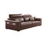 Modish Scratch-immune Standard Sofa/Single Sofa in Auburn with 4-seater/5 Person/6-Seater Capacity, Receptacle Storage, Pillow Top Arm, and 4 Pillows/3 Pillows