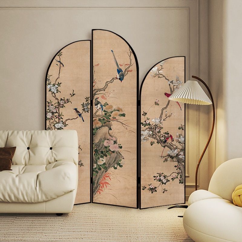 Screen Divider Minimalist Opaque Fold-up with Laminate Frame, 3 Panels, Double Sided Print, and Independent Design