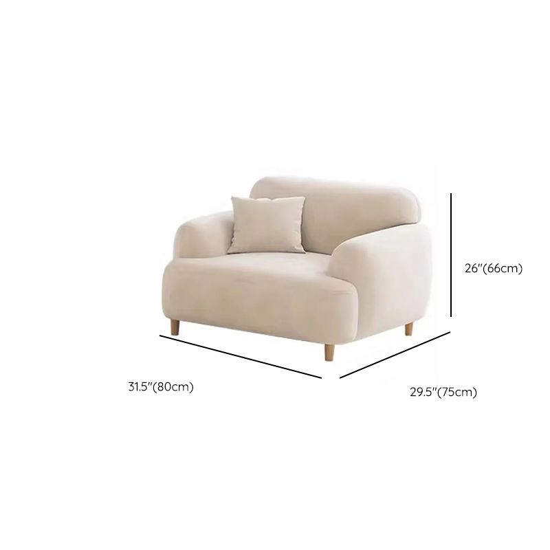 Contemporary Modern Solid Color Scratch-durable Standard Sofa/Loveseat/Single Sofa in White, 2-seater/Seats 3/Seats 4 with 2 Pillows/1 Pillow