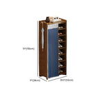 Art Deco Bambusa Rectangle Shoe Rack with 7 Shelves/6 Shelves/5 Shelves, Floor Mounted for 11-20 Pairs/1-10 Pairs/21-30 Pairs in Drawing Room
