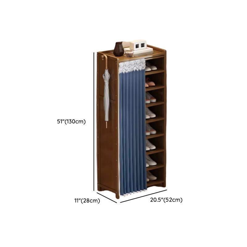 Art Deco Bambusa Rectangle Shoe Rack with 7 Shelves/6 Shelves/5 Shelves, Floor Mounted for 11-20 Pairs/1-10 Pairs/21-30 Pairs in Drawing Room