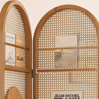 Minimalist Translucent Bamboo Screen Divider with Shelf, Fold-up and Independent