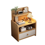 Modish Drawer Storage Bedside Table with 1 Drawer, 3 Shelves, and Composite Wood Countertop