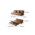 Light Brown Tufted Back Futon Day Bed with Receptacle Storage