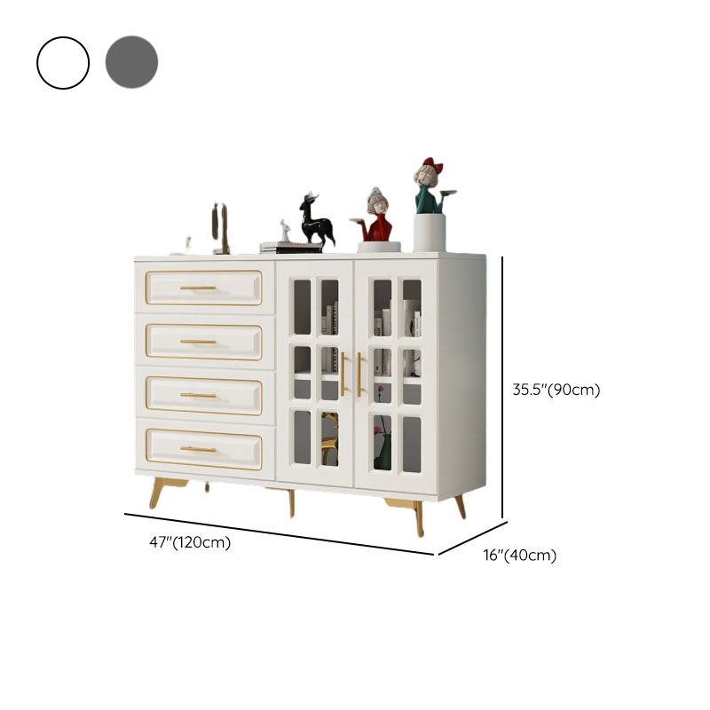 Casual Composite Wood Combo Dresser with 4/5/3 Drawers, Hutch, 2 Interior Shelves, Horizontal
