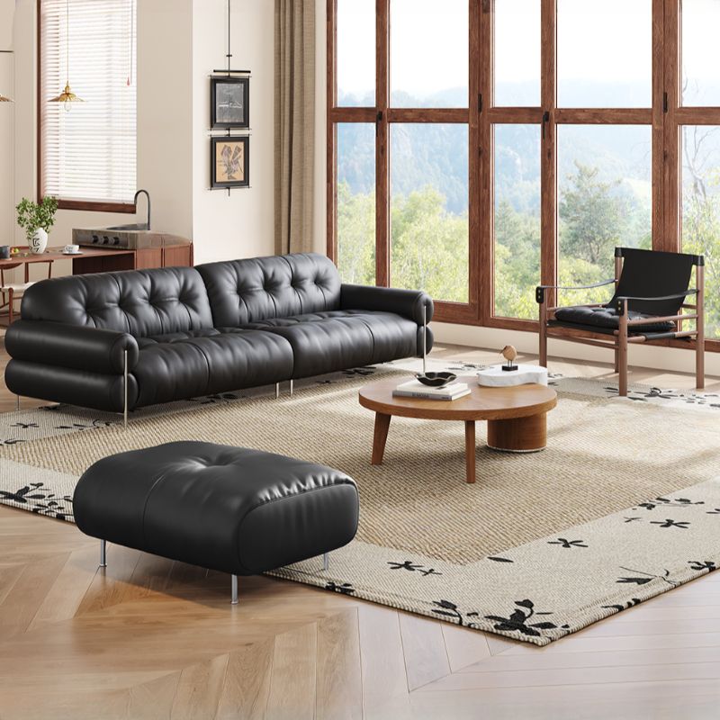 Contemporary Modern Ink Water Resistant Solid Color Standard Sofa for 2 People