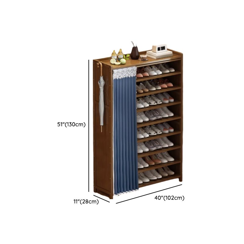 Art Deco Bambusa Rectangle Shoe Rack with 7 Shelves/6 Shelves/5 Shelves, Floor Mounted for 11-20 Pairs/1-10 Pairs/21-30 Pairs in Drawing Room