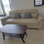 Trendy Solid Color Stain Resistant Standard Sofa/Loveseat/Single Sofa in Beige with Arm, Seats 2 People/5 Person/Seats 3, and 2 Pillows