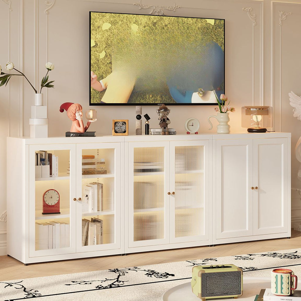 Vertical Alloy Organizing Shelf with 1 Cabinet and 3-Shelf, Closed Back
