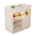 Simplistic Pub Table with Natural Wood Top and Unmovable Pedestal Base in White/Natural Finish, Featuring Gateleg Design with Container Storage, Rectangle Shape