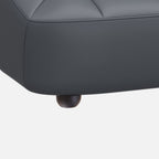 Loveseat/Single Sofa in Midnight Black/Amber Color/Off-White Pu Leather with 1 Pillow