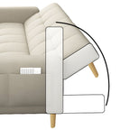 Square Arm Modern Storage Sofa with Biscuit Back Convertible Sofa for Living Room