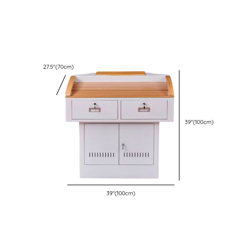 White Industrial Steel Full Podium with Storage