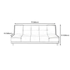 75"Modern Minimalist Armless Foldable Sleeper Leather Settee