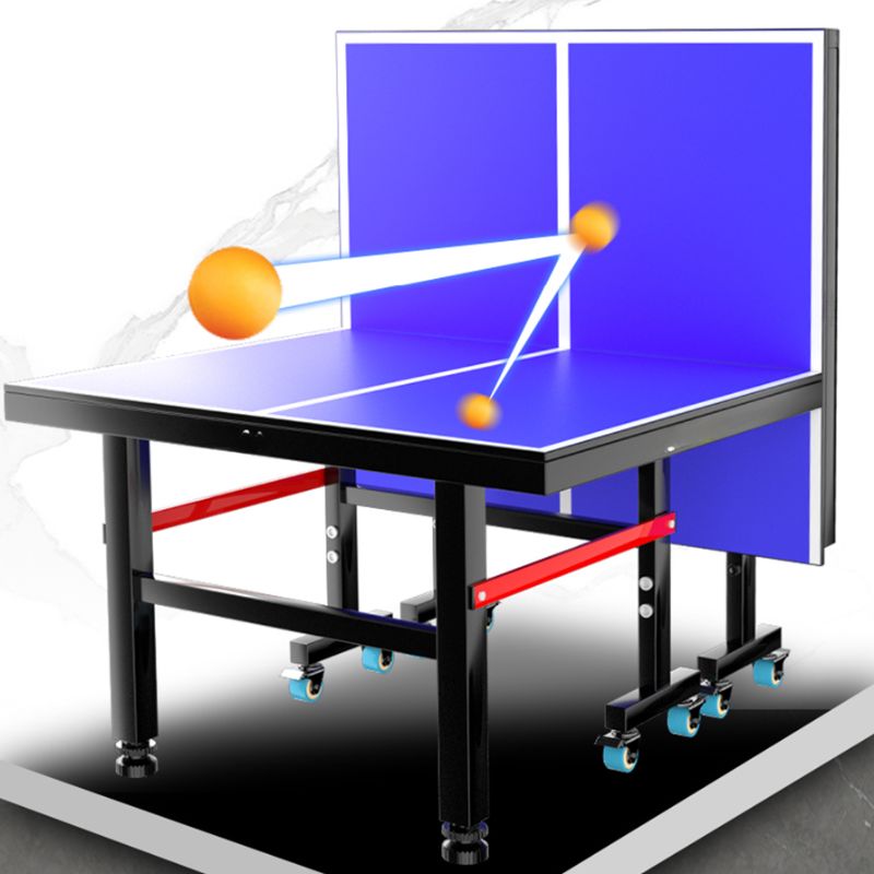 Versatile Indoor and Outdoor Ping Pong Table with Dark Blue Composite Wood Top and Included Table Tennis Paddle