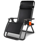 Solid Color Arm Recliner in Midnight Black with Alloy Frame, Standard Base, Locking Back Angle, Cupholder, and Removable Back